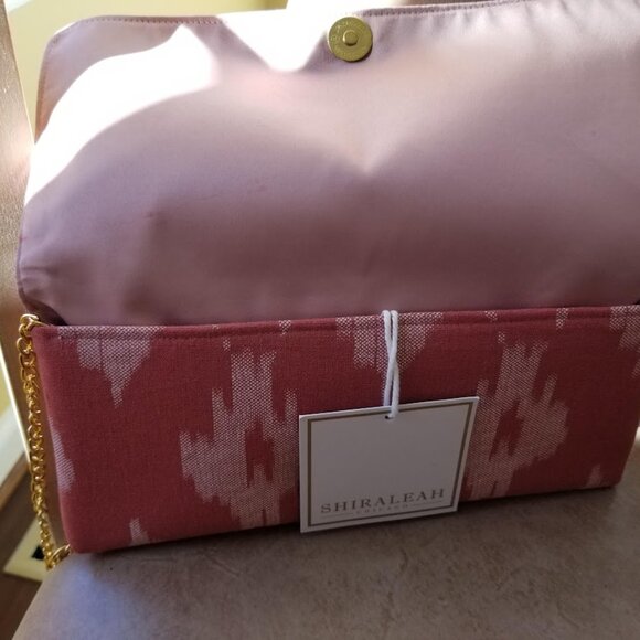 SHIRALEAH CHICAGO Small Pink Patterned Bag or Clutch Great for Fall Wedding - Picture 5 of 9